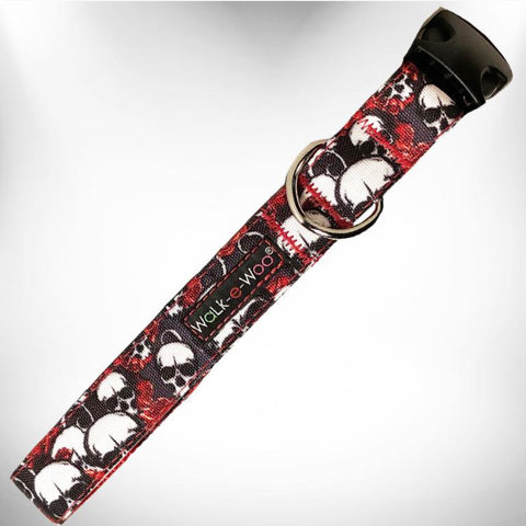 Walk-e-Woo Black Skulls Collar