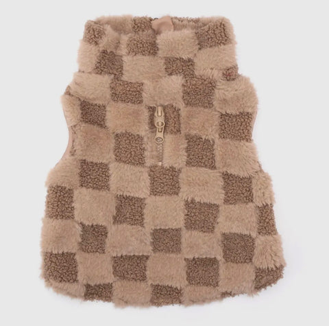 Fur Check 1/2 Zip Sweater Pullover