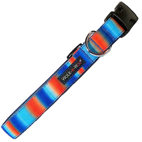 Walk-E-Woo Blue & Orange Tie Dye Collar
