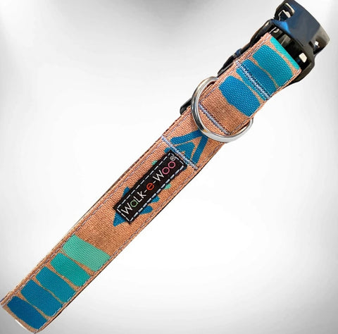Walk-e-Woo Teal Tribal Dog Collar